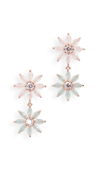 Shop Theia Jewelry Maya Two Tier Petal Drop Earrings In Rose Gold