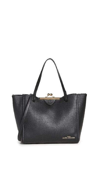 Shop The Marc Jacobs The Kiss Lock Mini Tote In Black