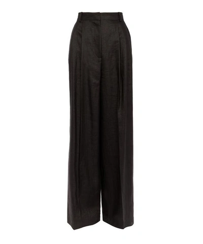 Shop Joseph Benton Wide-leg Linen-blend Trousers In Black