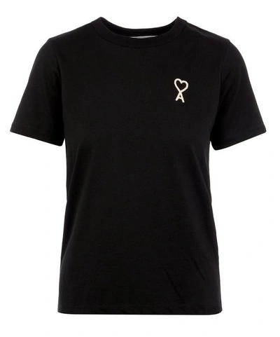 Shop Ami Alexandre Mattiussi Ami Logo Crew-neck T-shirt In Noir