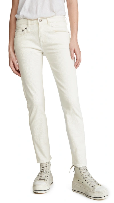 Shop R13 Mid-rise Boy Skinny Jeans In Rinsed White