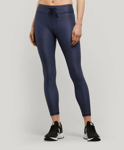 Shop The Upside Polka-dot Midi-leggings In Navy