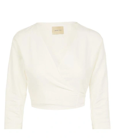 Shop Paloma Wool Linden Wrap Crop Top In White