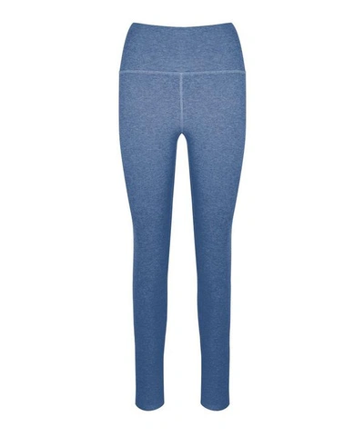 Shop Beyond Yoga Spacedye Midi High-waist Leggings In Serene Blue