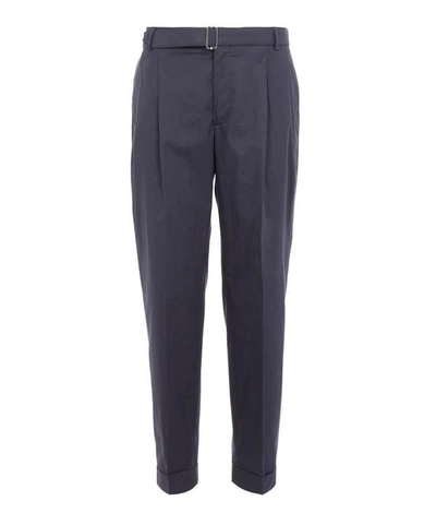 Shop Officine Generale Pierre Poplin Trousers In Navy