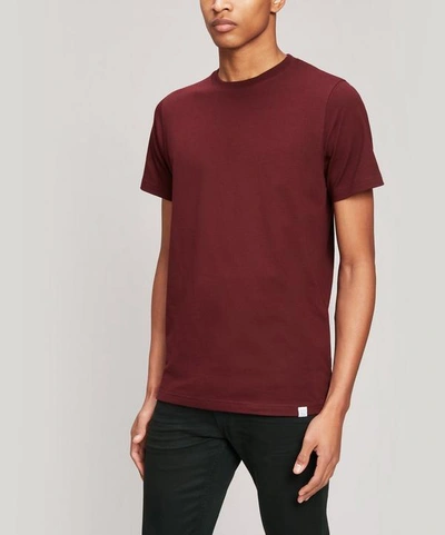 Shop Norse Projects Niels Classic Short Sleeve T-shirt In Mulberry Red