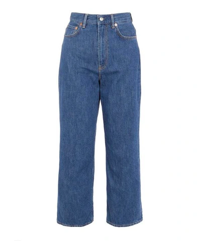 Shop Acne Studios 1993 Tapered Jeans In Dark Blue Trash