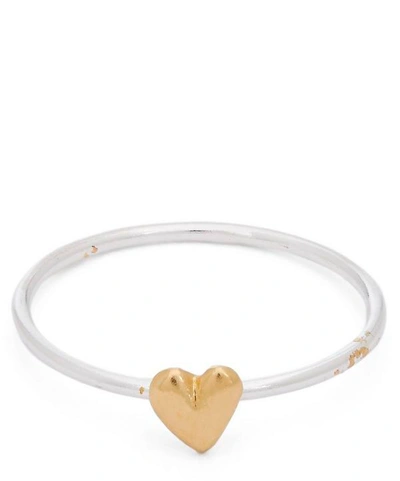 Shop Alex Monroe Gold And Silver Tiny Heart Ring In Gold/silver