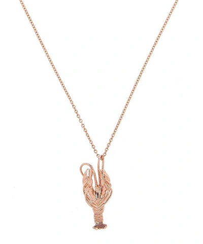 Shop Alex Monroe Rose Gold-plated Lobster Necklace