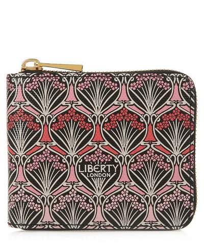 Shop Liberty London Iphis Sunset Canvas Small Zip-around Wallet In Coral
