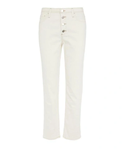 Shop Ag Isabelle Button-up Straight-leg Jeans In Moderne White