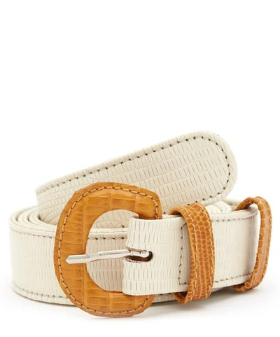 Shop Paloma Wool Listo Leather Lined Buckle Belt In White