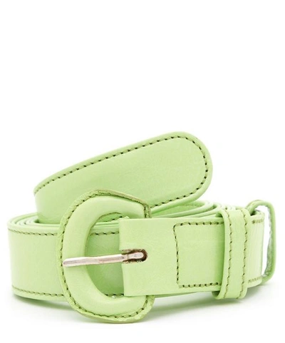 Shop Paloma Wool Listo Leather Lined Buckle Belt In Green