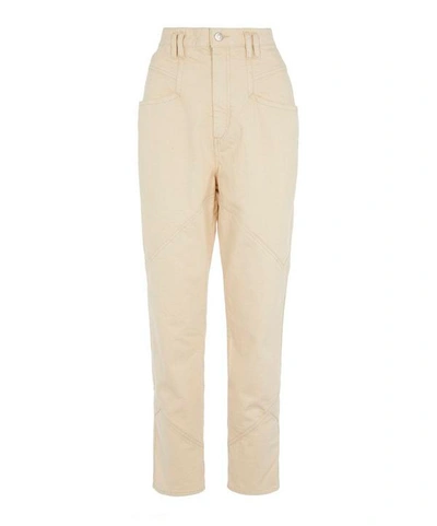 Shop Isabel Marant Eloisa High-waist Jeans In Ecru