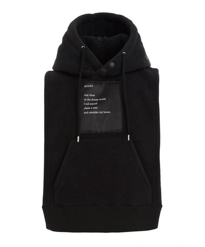 Shop The Soloist Printed Satin-trimmed Sleeveless Fleece Hoodie In Black