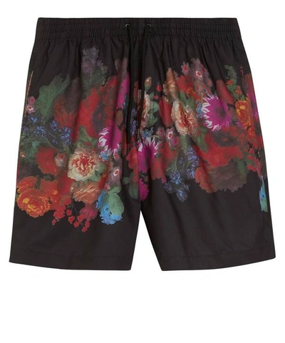 Shop Dries Van Noten Floral Swim Shorts In Black