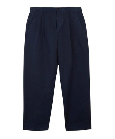 Shop Albam Ripstop Pleated Trousers In Navy