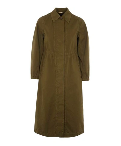 Shop Dries Van Noten Varella Long Cotton Drawstring Coat In Khaki