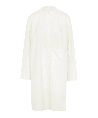 Shop Annette G Rtz Ella1 Long Cotton-blend Blouse In Off White