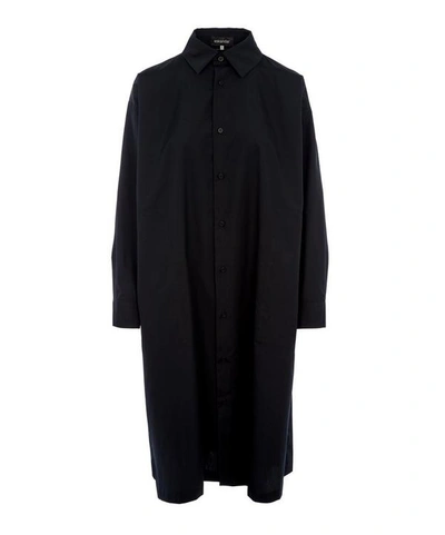 Shop Eskandar Slim Cotton Shirt-dress In Black