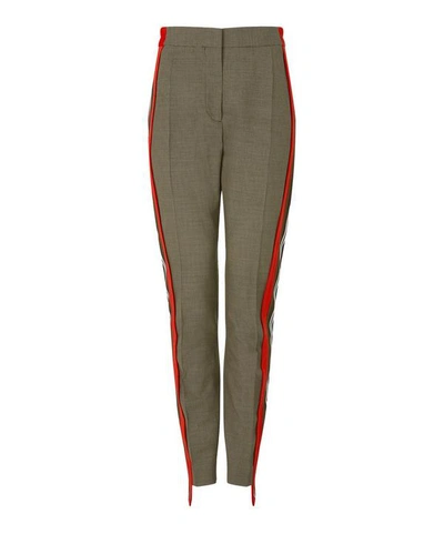 Shop Burberry Side Stripe Houndstooth Check Trousers In Beige