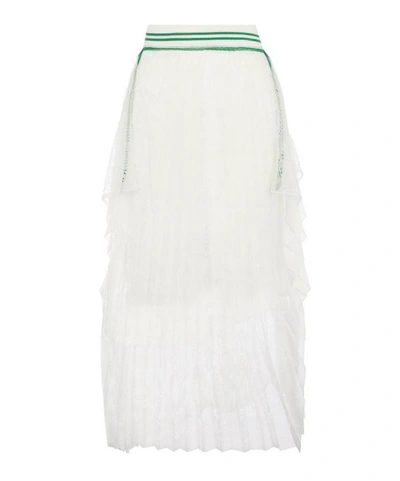 Shop Mame Kurogouchi Wrapping Knit Midi-skirt In White
