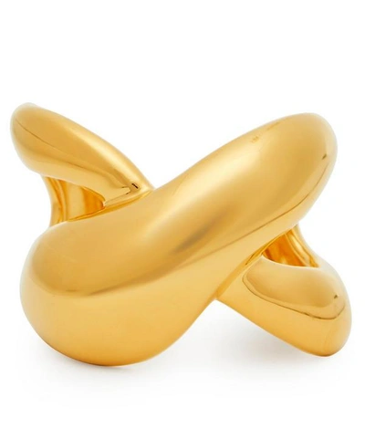 Shop Chloé Crossover Cuff In Gold-tone