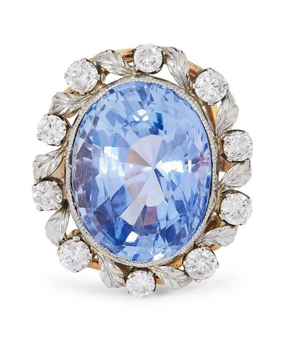 Shop Kojis Gold Sapphire And Diamond Cluster Ring