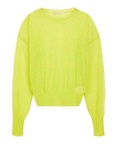 Shop Paloma Wool Leds See-through Puff-sleeve Sweater In Lemon Grass Yellow