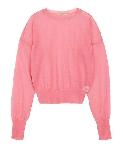 Shop Paloma Wool Leds See-through Puff-sleeve Sweater In Light Fuchsia