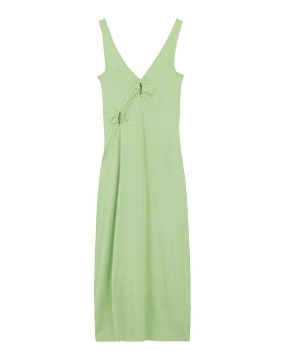 green cut out dress