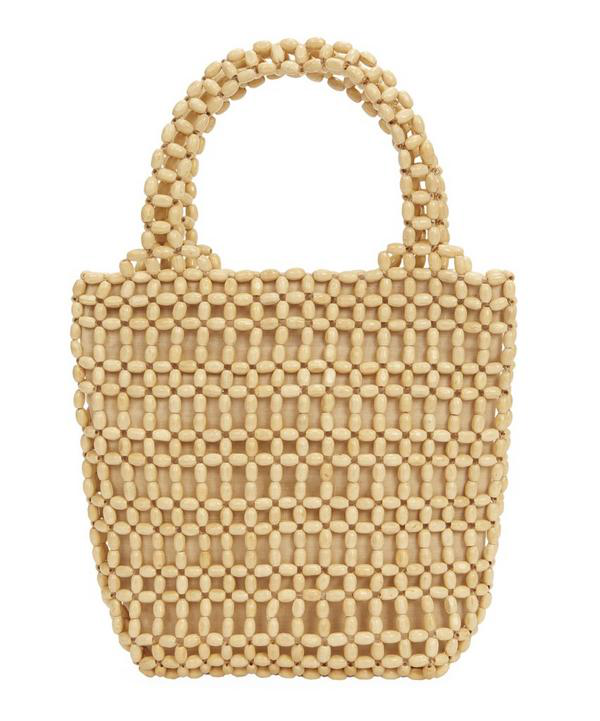 yellow beaded bag