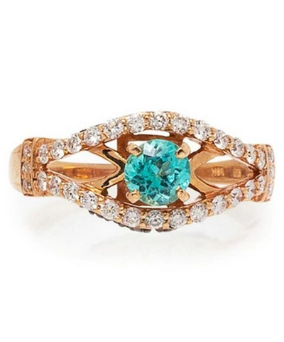 Shop Kojis Rose Gold Paraiba Tourmaline And Diamond Ring