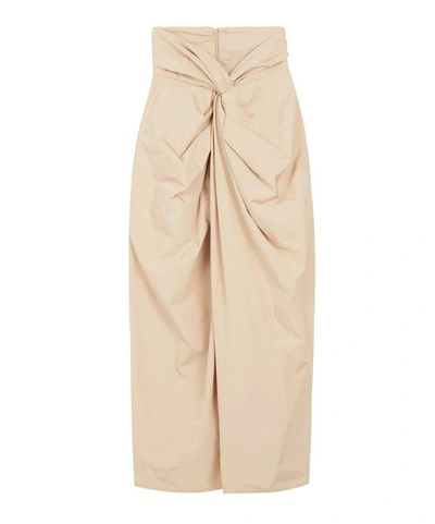 Shop A.w.a.k.e. Draped High-waist Skirt In Nude