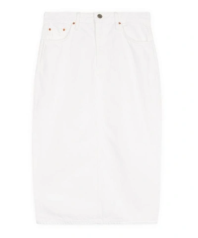 Shop Grlfrnd Nora Side-split Midi-skirt In White