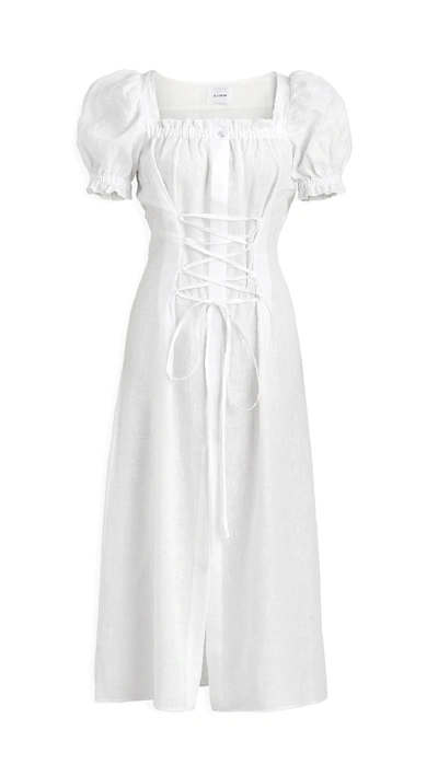 Shop Sleeper Marquise Linen Dress In White