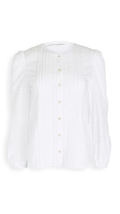 Shop Veronica Beard Barthe Blouse In White