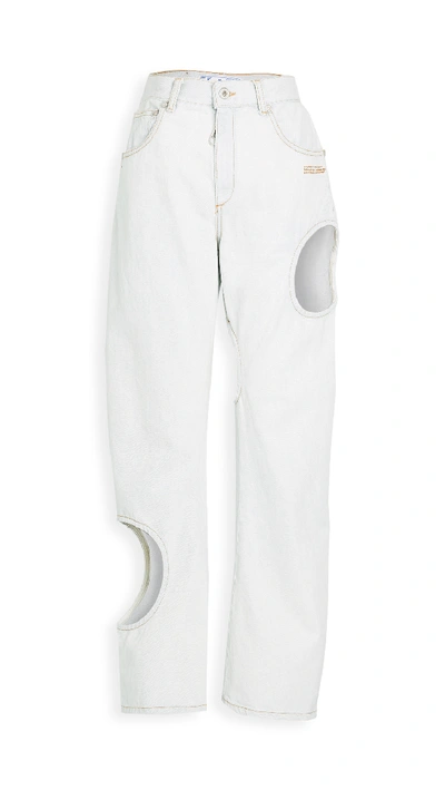 Shop Off-white Hole Baggy Jeans In Light Blue