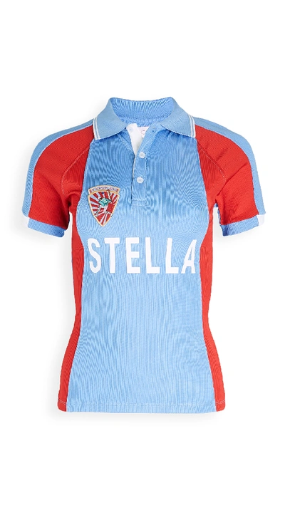 Shop Stella Jean Stella Polo In Sky Blue