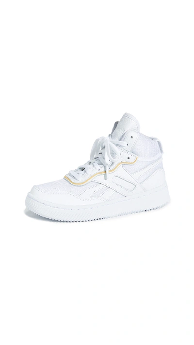 Shop Victoria Beckham Dual Court Mid Ii Vb Sneakers In White/white/white