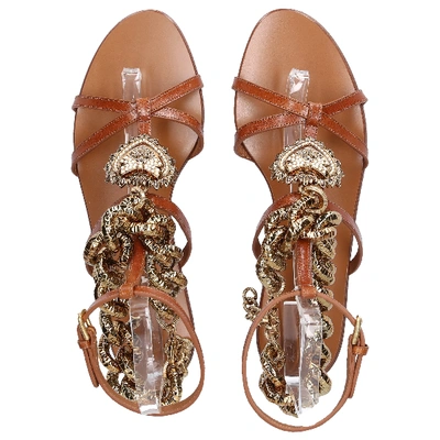 Shop Dolce & Gabbana Strappy Sandals Bianca In Brown