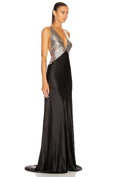 Shop Fannie Schiavoni Eliza Dress In Silver & Black