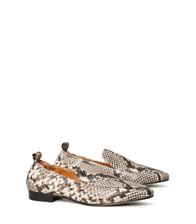 Shop Tory Burch Kira Embossed Stretch Loafer In Warm Roccia