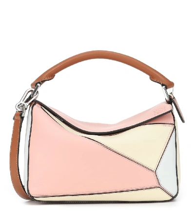 Shop Loewe Paula's Ibiza Puzzle Small Leather Shoulder Bag In Pink