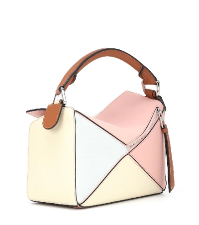 Shop Loewe Paula's Ibiza Puzzle Small Leather Shoulder Bag In Pink