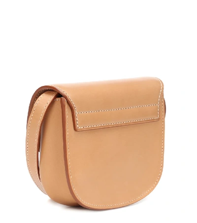 Shop Saint Laurent Kaia Mini Leather Crossbody Bag In Brown