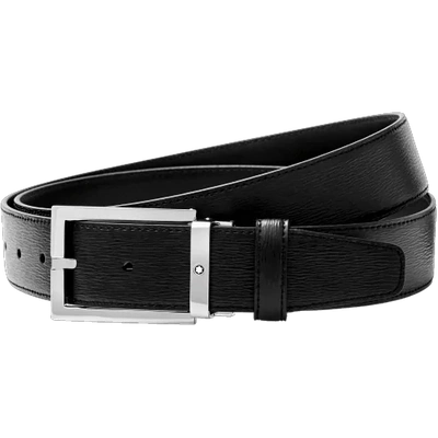 Shop Montblanc Black 35 Mm Leather Belt