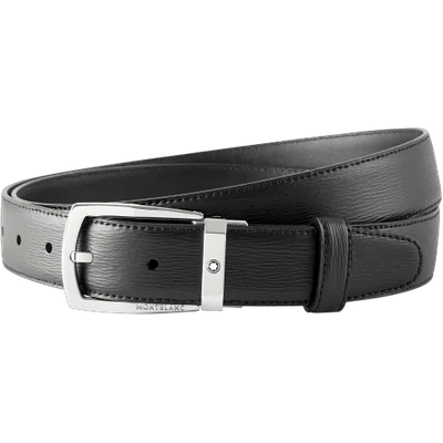 Shop Montblanc Black 30 Mm Leather Belt