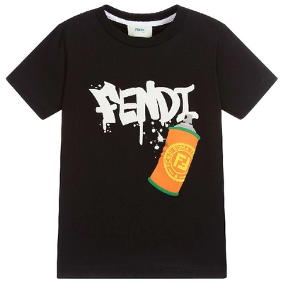 Shop Fendi Graffiti T-shirt In Black
