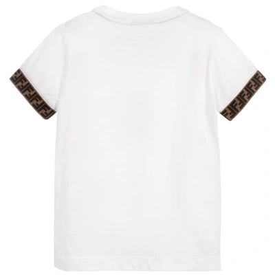 Shop Fendi Trim Tshirt In White